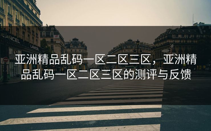 亚洲精品乱码一区二区三区，亚洲精品乱码一区二区三区的测评与反馈