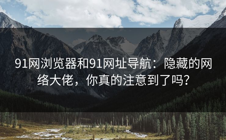 91网浏览器和91网址导航：隐藏的网络大佬，你真的注意到了吗？