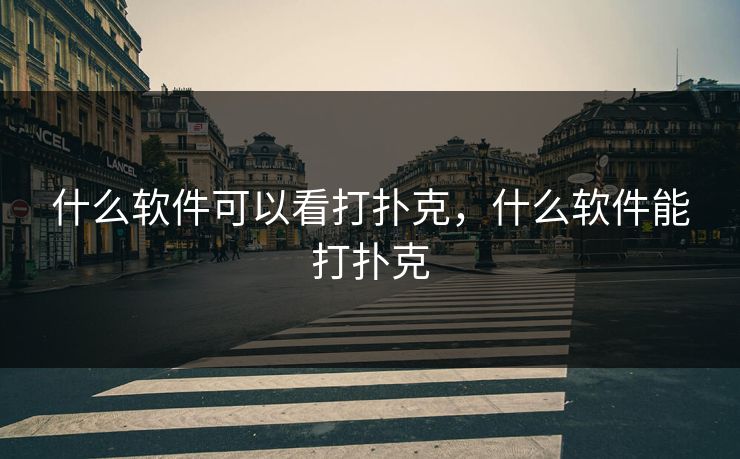 什么软件可以看打扑克，什么软件能打扑克