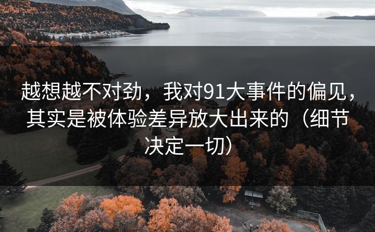 越想越不对劲，我对91大事件的偏见，其实是被体验差异放大出来的（细节决定一切）